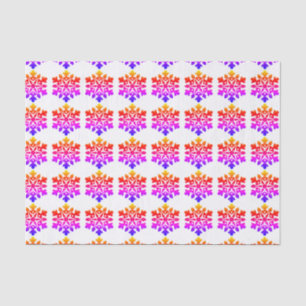 Pink, orange, purple, blue snowflake tissue paper