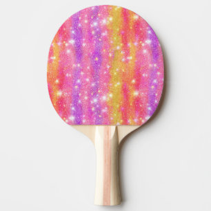 Pink Orange Purple Glitter Sparkle Pattern Ping Pong Paddle
