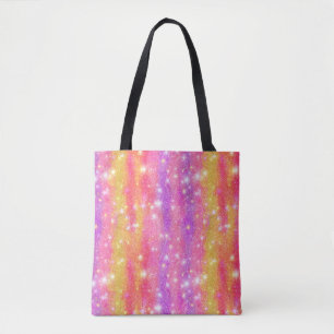 Pink Orange Purple Glitter Sparkle Pattern Tote Bag