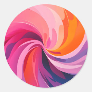 Pink Orange Purple Pink Orange And Purple Classic Round Sticker