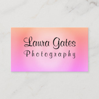 Pink Orange Purple Watercolor Photography Business Card