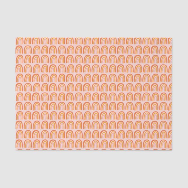 Pink Orange Rainbow Pattern Gift Tissue Paper (Front)