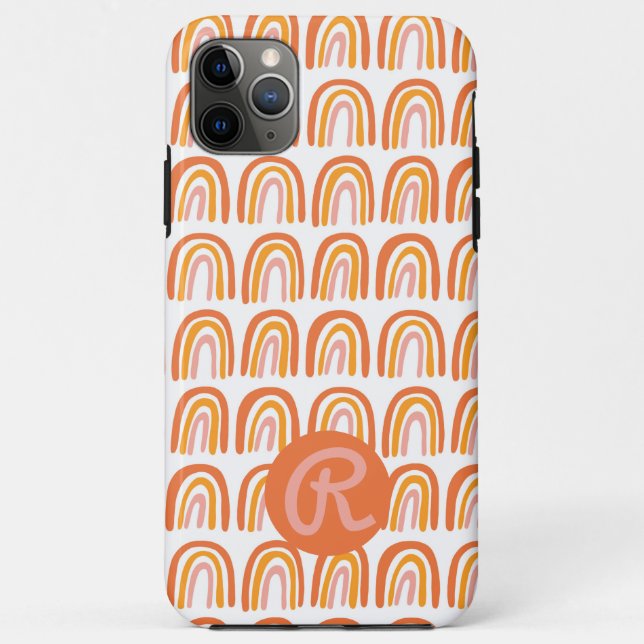 Pink Orange Rainbows Pattern CUSTOM Case-Mate iPhone Case (Back)