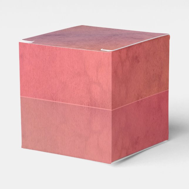 Pink Orange Red Pastel Watercolor Pattern Favour Box (Front Side)