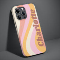 Pink Orange Retro Wave Personalised Name