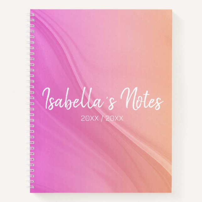 Pink orange Spiral Notebook in Letter (US) Size  (Front)