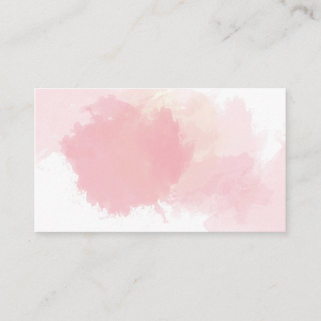 Pink Orange Splatter Watercolor Business Card (Front)