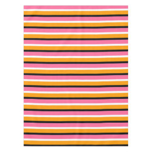 Pink Orange Stripes Horizontal Lines Tablecloth