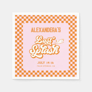 Pink Orange Summer Last Splash Bachelorette Napkin