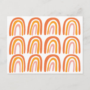 Pink Orange Sweet Rainbow Pattern Postcard
