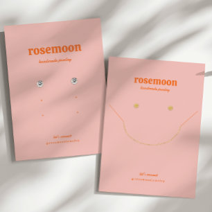 Pink Orange Template Earring Display Card