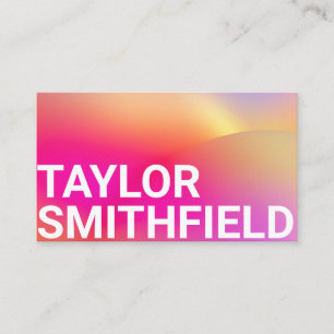 Pink Orange Typography Gradient  Business Card