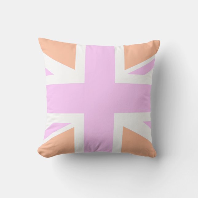 Pink & Orange United Kingdom Flag / Union Jack Cushion (Front)