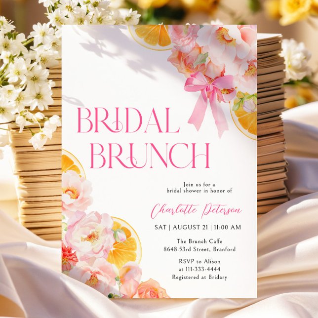 Pink & Orange Vibrant Floral Bridal Shower Invitation (Creator Uploaded)