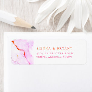Pink Orange Watercolor Return Address
