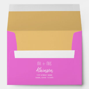 Pink Orange Wedding Envelope