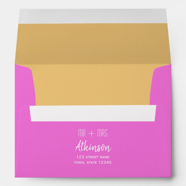 Pink Orange Wedding Envelope (Back (Bottom))