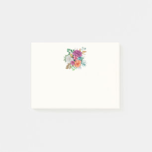 Pink, Orange & White Roses Floral Bouquet Post-it Notes