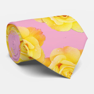 Pink Orange Yellow Floral Rose Modern Colorful Tie