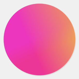 Pink Orange Yellow Ombre Classic Round Sticker