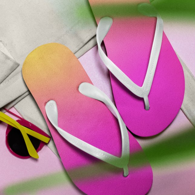 Pink Orange Yellow Ombre Flip Flops (Creator Uploaded)