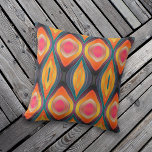 Pink Orange Yellow Retro Funky Abstract Pattern Cushion<br><div class="desc">Introducing a lively outdoor pillow design showcasing an exquisite seamless pattern crafted with organic shapes in a delightful palette of pink,  orange,  yellow,  teal,  black,  and purple hues.</div>