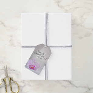 Pink Orchid and Bridal Veil Wedding Favour Tags