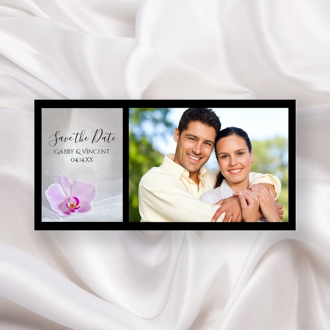 Pink Orchid and Bridal Veil Wedding Save the Date (Creator Uploaded)