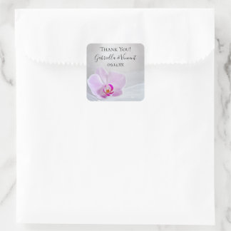 Pink Orchid and Veil Wedding Thank You Favour Tag