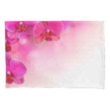 Pink Orchid Blooming Pillowcase Set