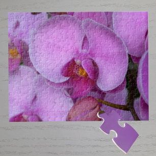 Pink Orchid Blossoms Botanical Photographic Jigsaw Puzzle