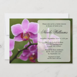 Pink Orchid Bridal Shower Invitation