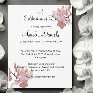 Pink Orchid Celebration of Life Announcement