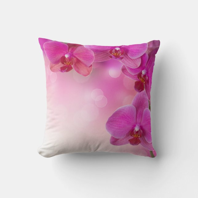 Pink Orchid cushion Throw pillow (Front)