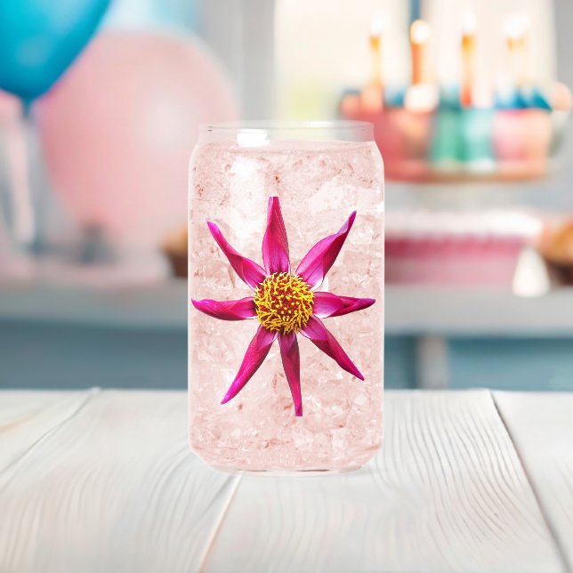 Pink Orchid Dahlia Bloom Floral Can Glass (Insitu (Baby Shower))
