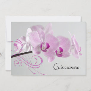 Pink Orchid Elegance Quinceanera Invitation