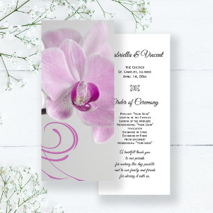 Pink Orchid Elegance Wedding Program Programme