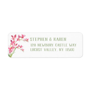 Pink Orchid Elegant Return Address Label