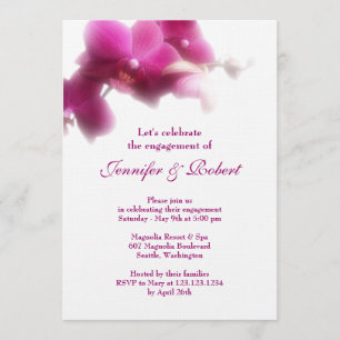 Pink Orchid Engagement Invitation