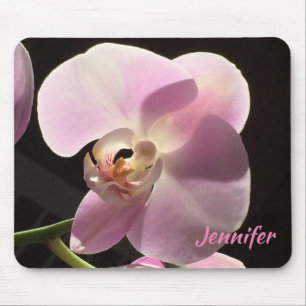 Pink Orchid Floral Botanical Mouse Mat