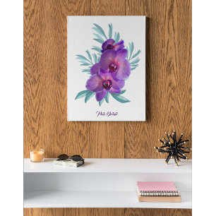 Pink Orchid Floral Canvas Wall Art Poster