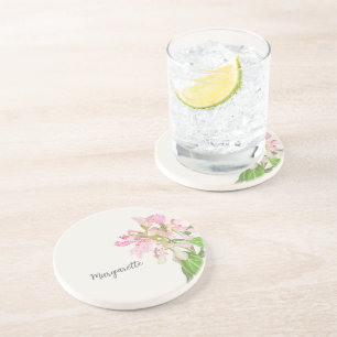 Pink Orchid Floral Design – Elegant Botanical Art Coaster