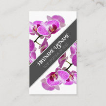 Pink orchid flower blossoms elegant grey diagonal