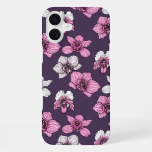 Pink orchid flowers iPhone 16 plus case