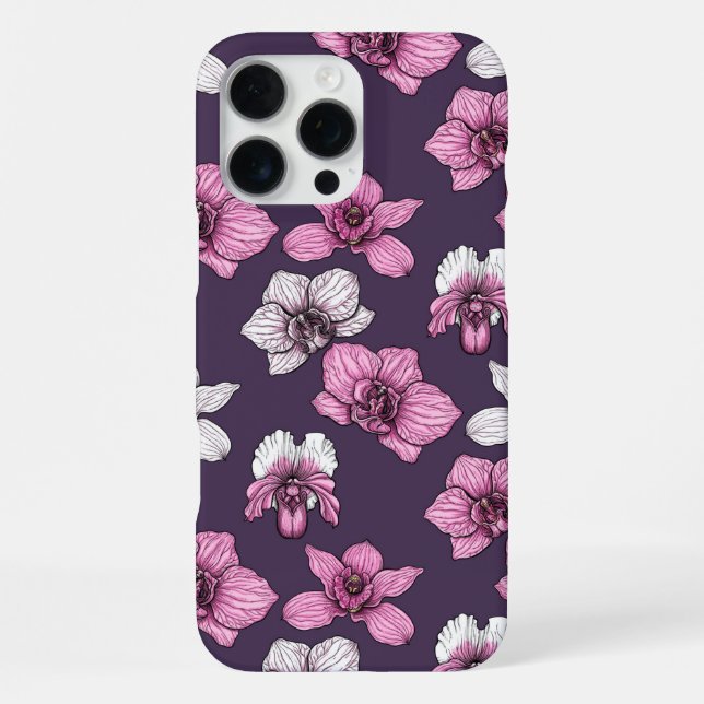 Pink orchid flowers iPhone case (Back)