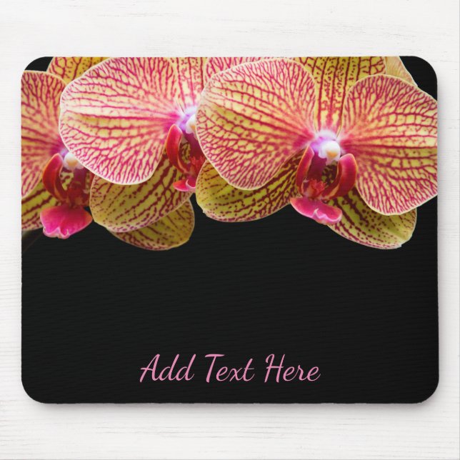 Pink Orchid Flowers Mouse Pad (Front)