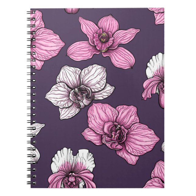 Pink orchid flowers notebook (Front)