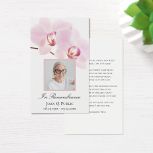 Pink Orchid Flowers White Funeral Memorial Prayer