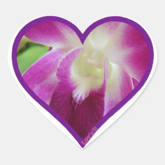 pink orchid heart sticker