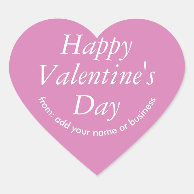 Pink Orchid Heart Valentine's Sticker (Front)